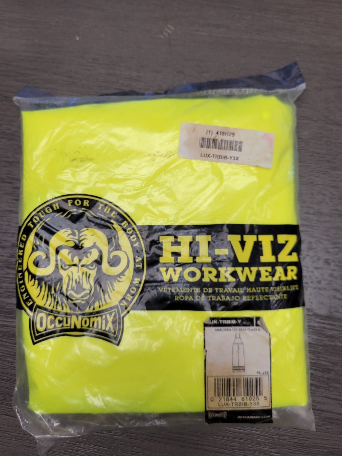Occunomix Hi-Viz Workwear 3 XL , Safety High Visibility Waist 52 to 54″ 448H29