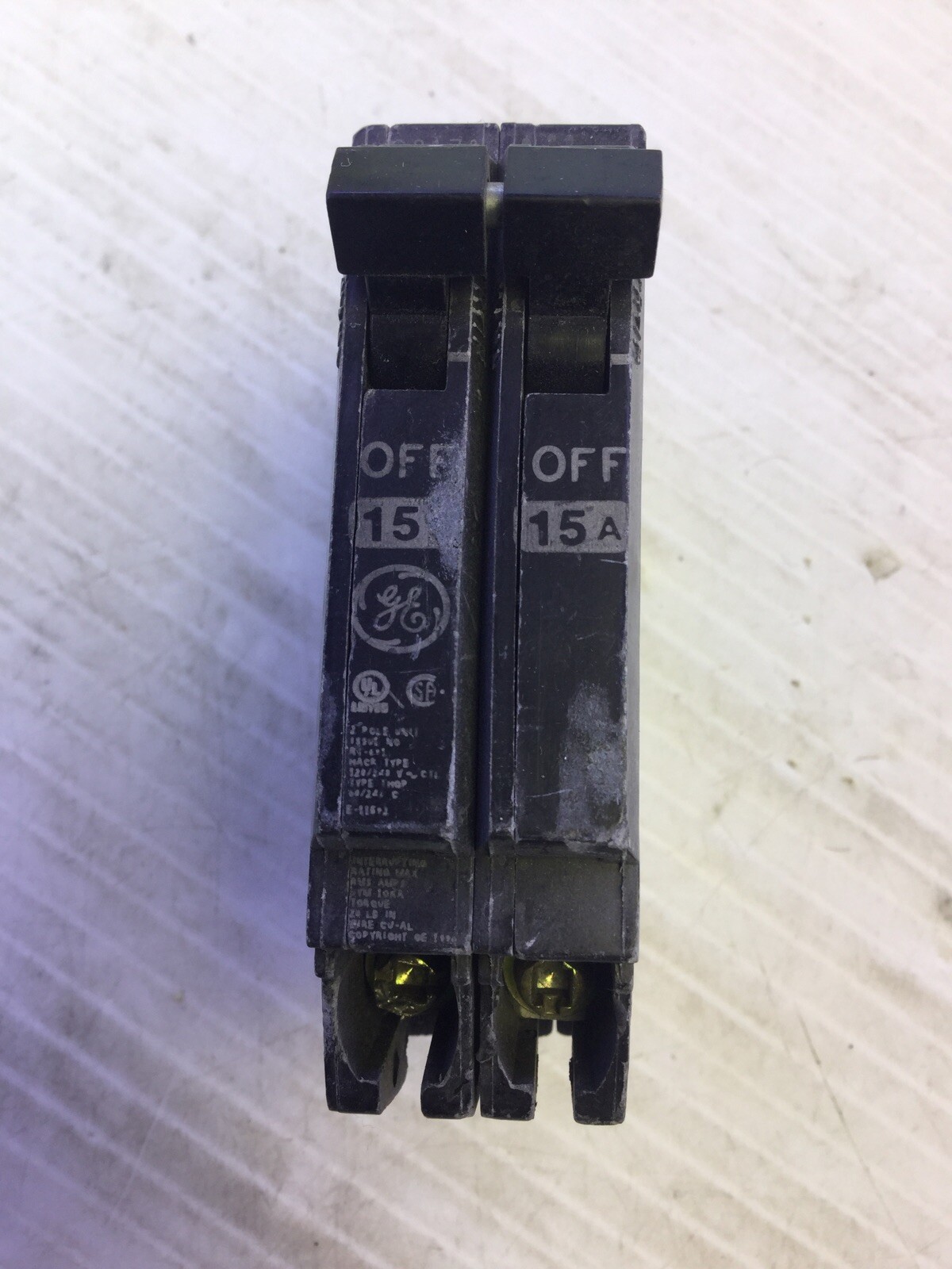 GE E11592 THQL 2-Pole 50A Listed Circuit Breaker HACR type NOS