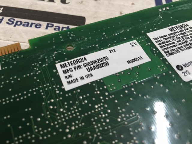 Matrox PCI Frame Grabber – 63039620278 w/Warranty