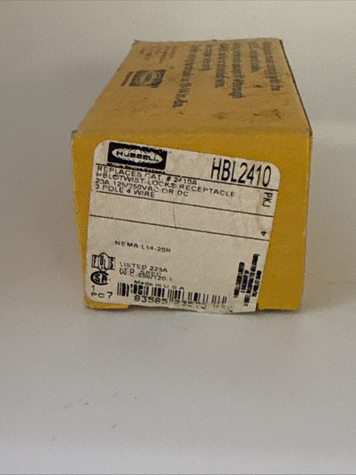 NEW OLD STOCK! HUBBELL 20A 125/250V TWIST LOCK RECEPTACLE HBL2410