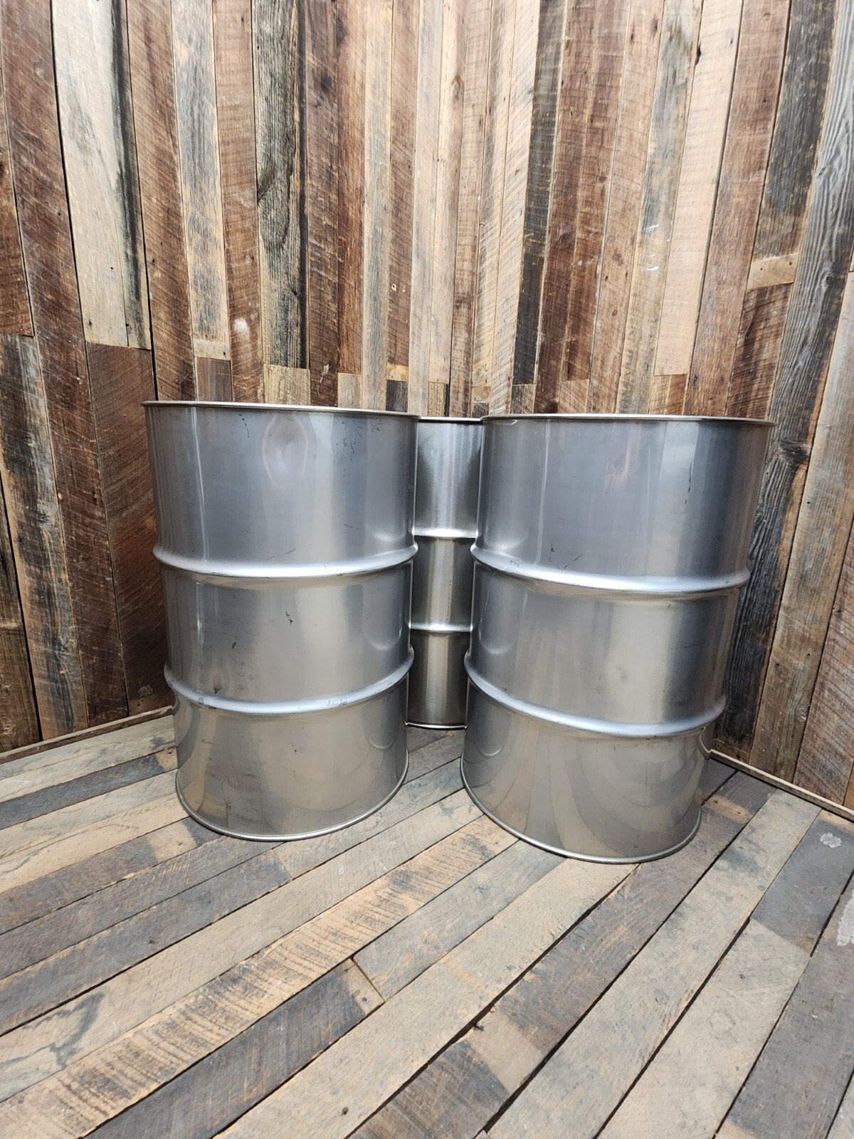 55 Gallon Stainless Drum Barrel USED Closed Top