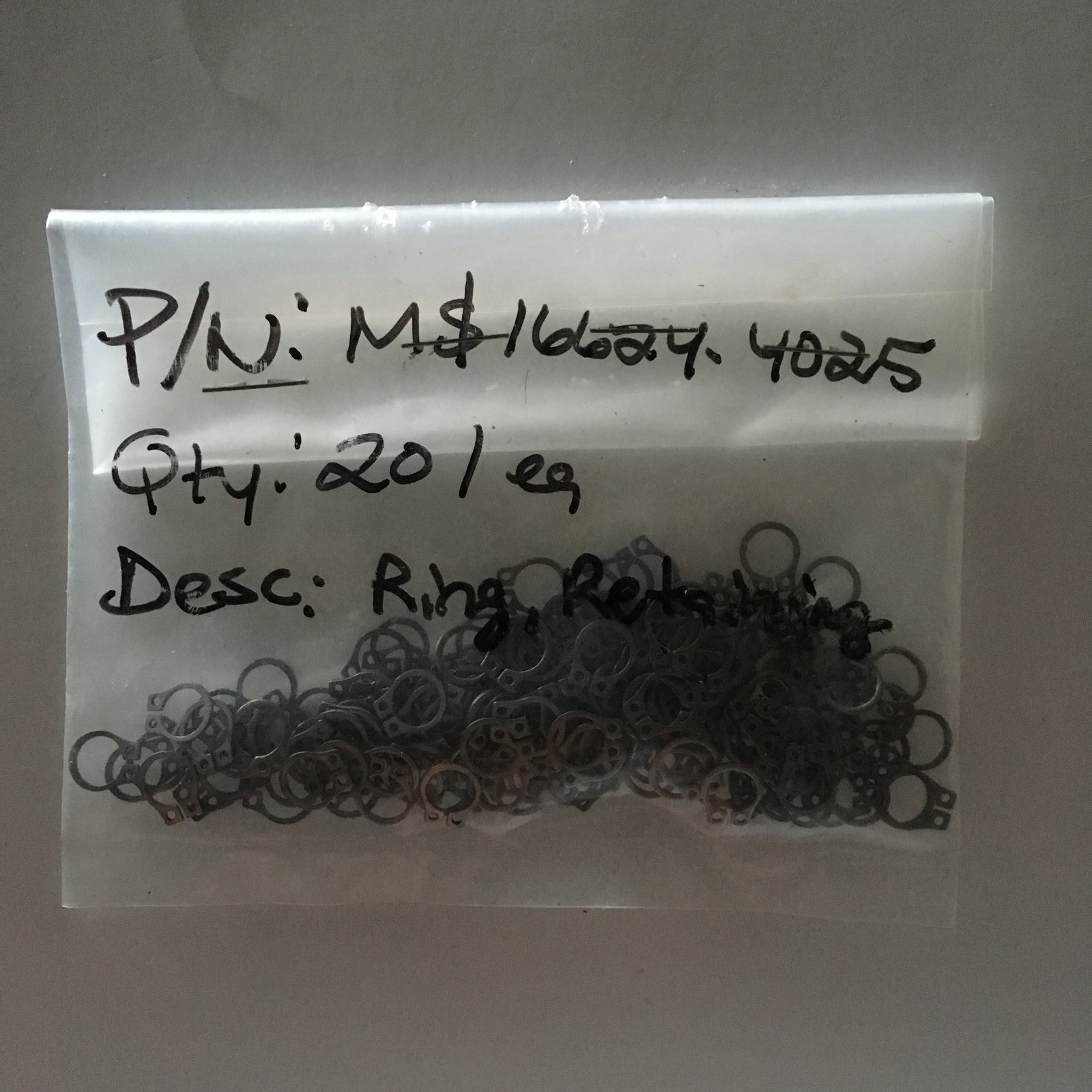MILITARY SPEC MS16624-4025 RING RETAINING (LOT OF 2)