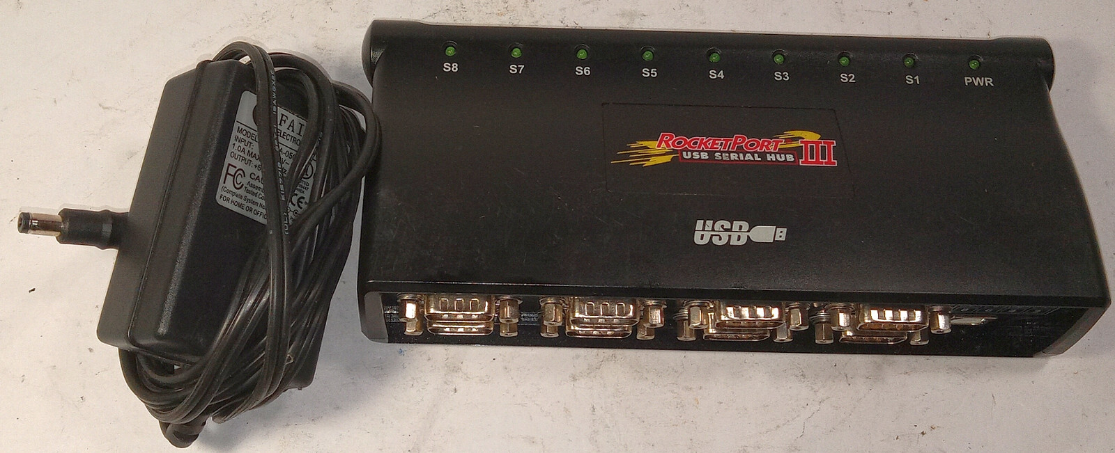 1 USED ROCKETPORT III 3000213 RS232 8P USB SERIAL HUB ***MAKE OFFER***