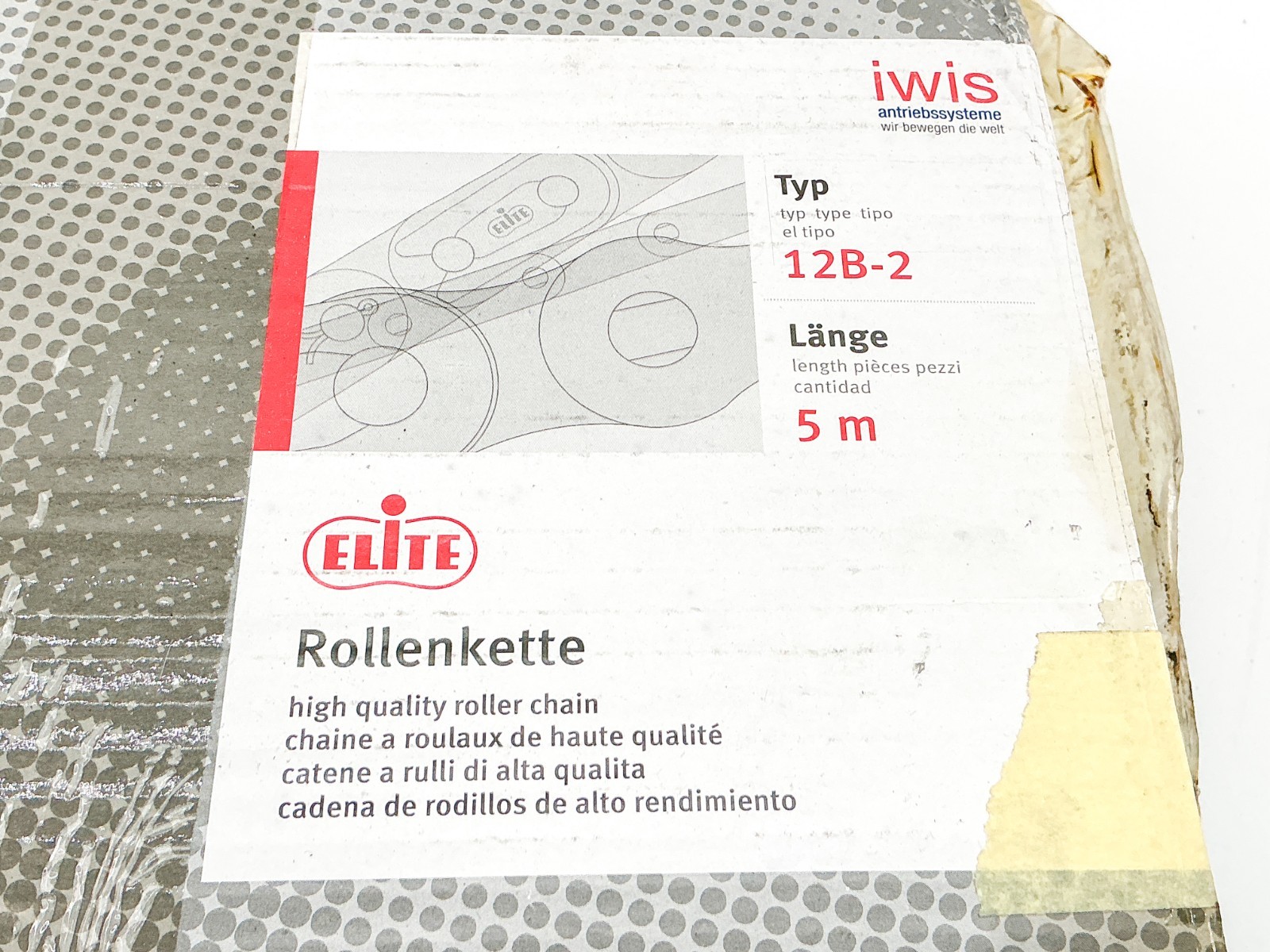 New Iwis 12B-2 Roller Chain 5M 131 Links 3/4″
