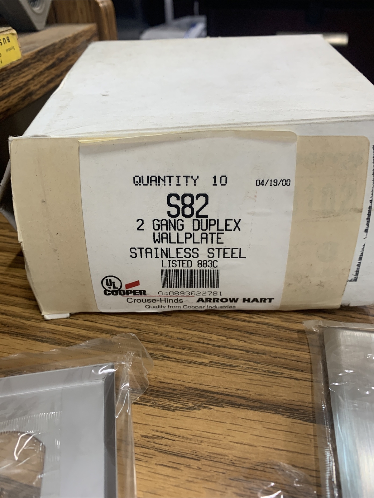 (2) Hubbell S82 2-Gang 2 Duplex Outlet Stainless Steel Covers, Box Not Included