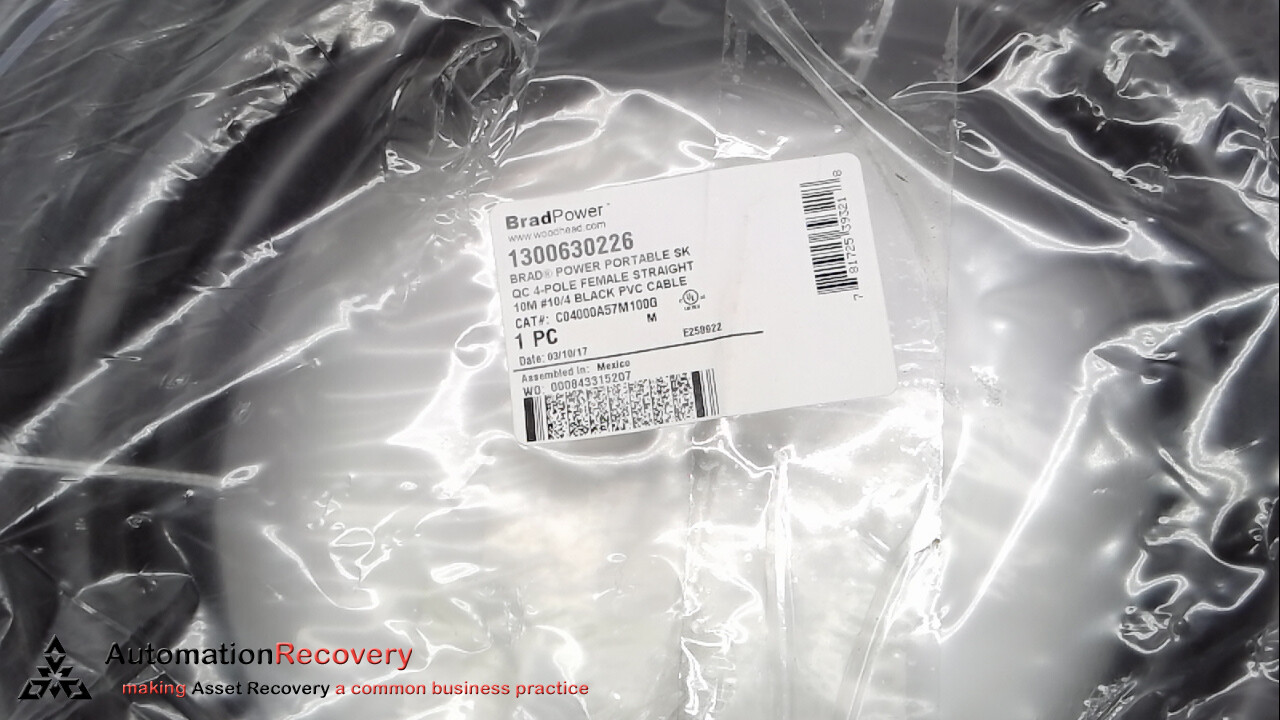 BRAD POWER C04000A57M100G 4 POLE FEMALE, NEW #276307