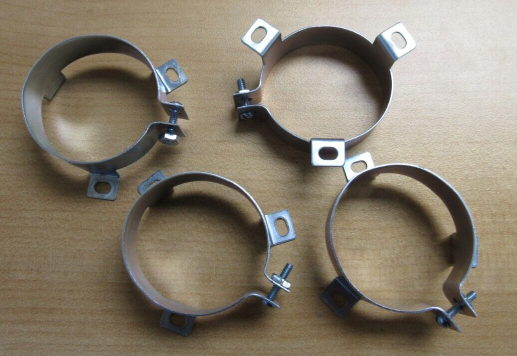 Lot of 4 Cornell Dubilier VR8A Vertical Capacitor Mounting Clamp 2 – 2-1/16 Diam