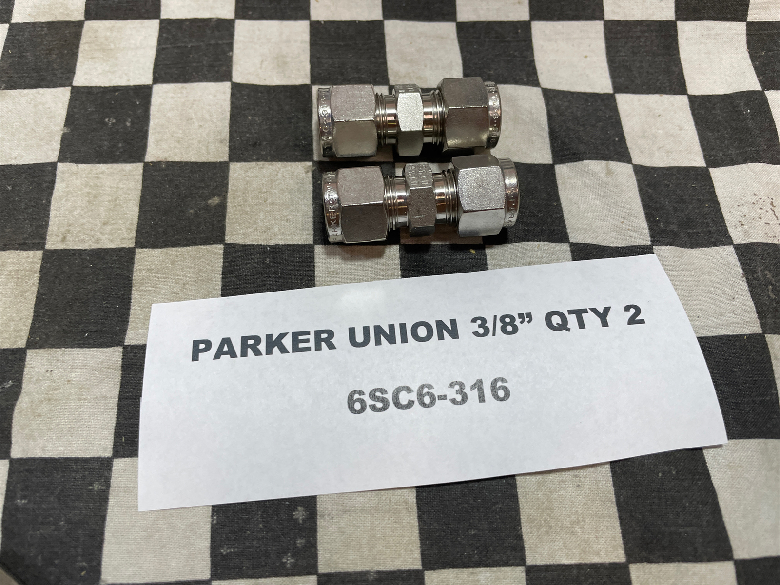 PARKER/SWAGELOK TEE ELBOW UNION 3/8″ 6ET6-316, 6SC6-316, SS-600-9 LOT OF 6#114MH