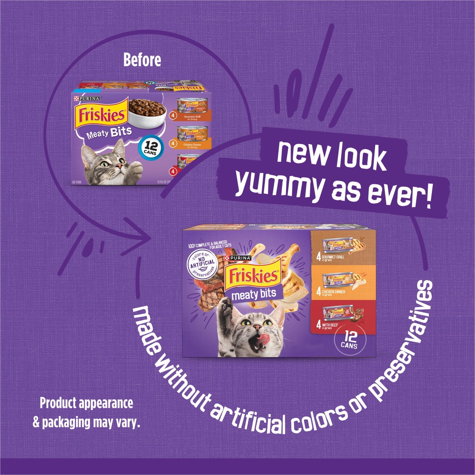 Friskies Gravy Variety Pack Meaty Bits Wet Cat Food 12 Cans Pack of 6
