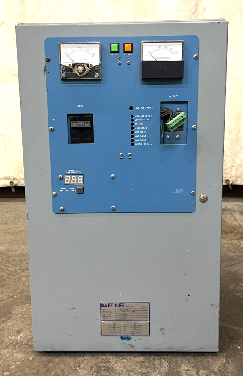 SAFT NIFE BATTERY CHARGER MANUAL MODEL SLRF24-50 OAL 24″ WIDTH 15-5/8″