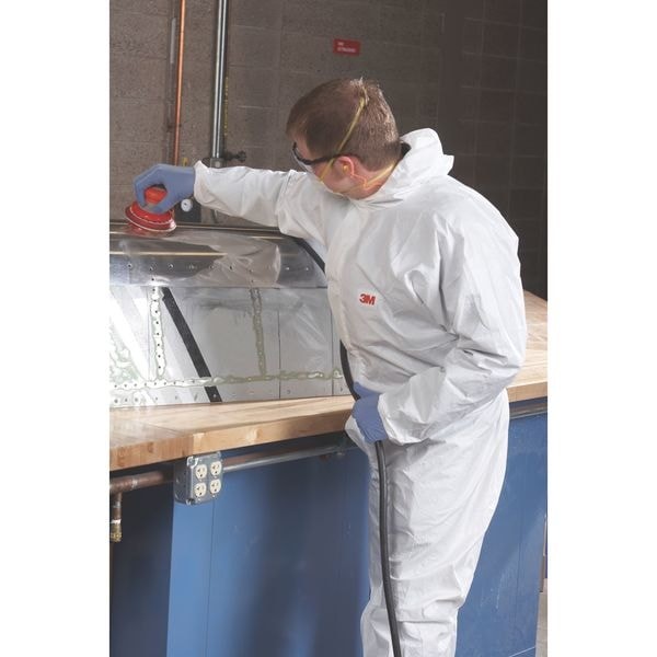 3M 4510-Xxl Hooded Disposable Coveralls, 2Xl, White, Microporous Laminate
