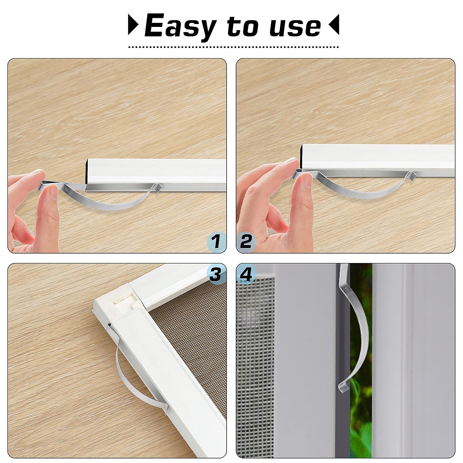 50 Pcs Window Screen Tension Spring, Durable Corner Mount Flat Silver
