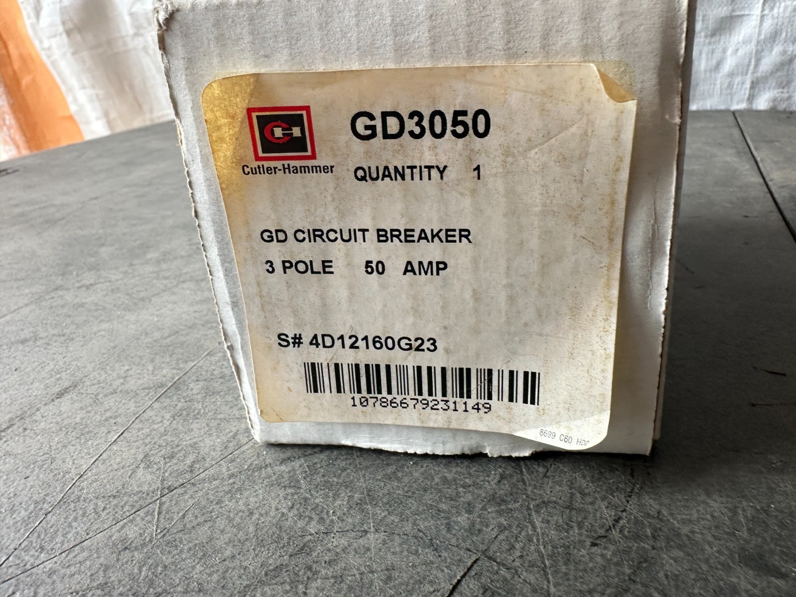 NEW CUTLER HAMMER GD3050 50 AMP BREAKER NIB