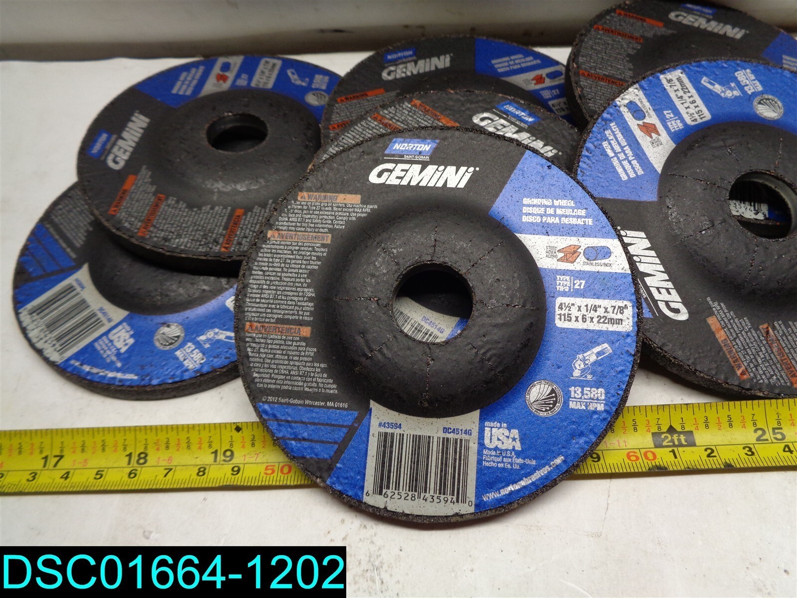 QTY=7:Norton 4 1/2″ X 1/4″ X 7/8″ Gemini Extra Coarse Grit Aluminum Oxide
