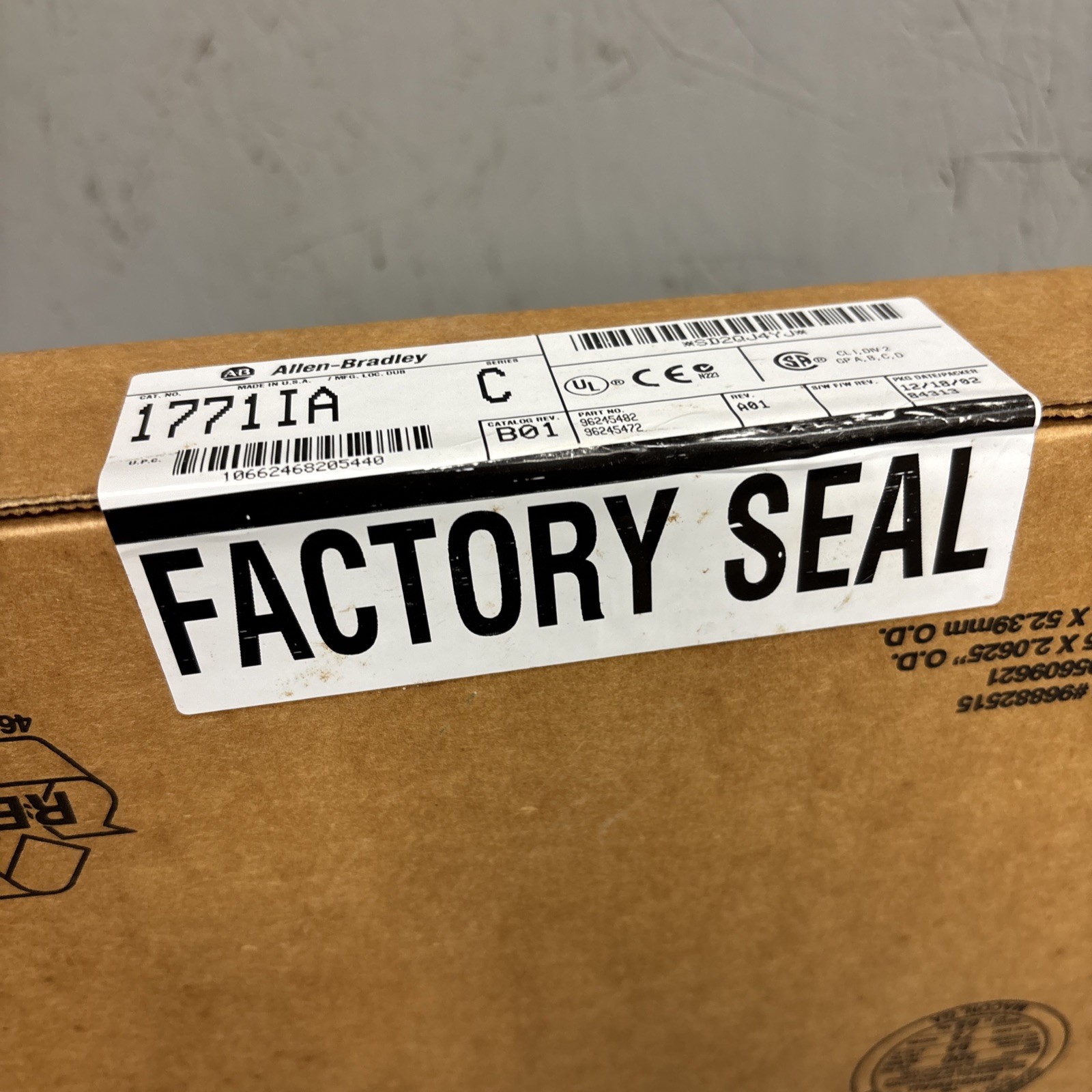NOS Allen-Bradley 1771-IA Series C 120V AC/DC Input Module 1771IA,