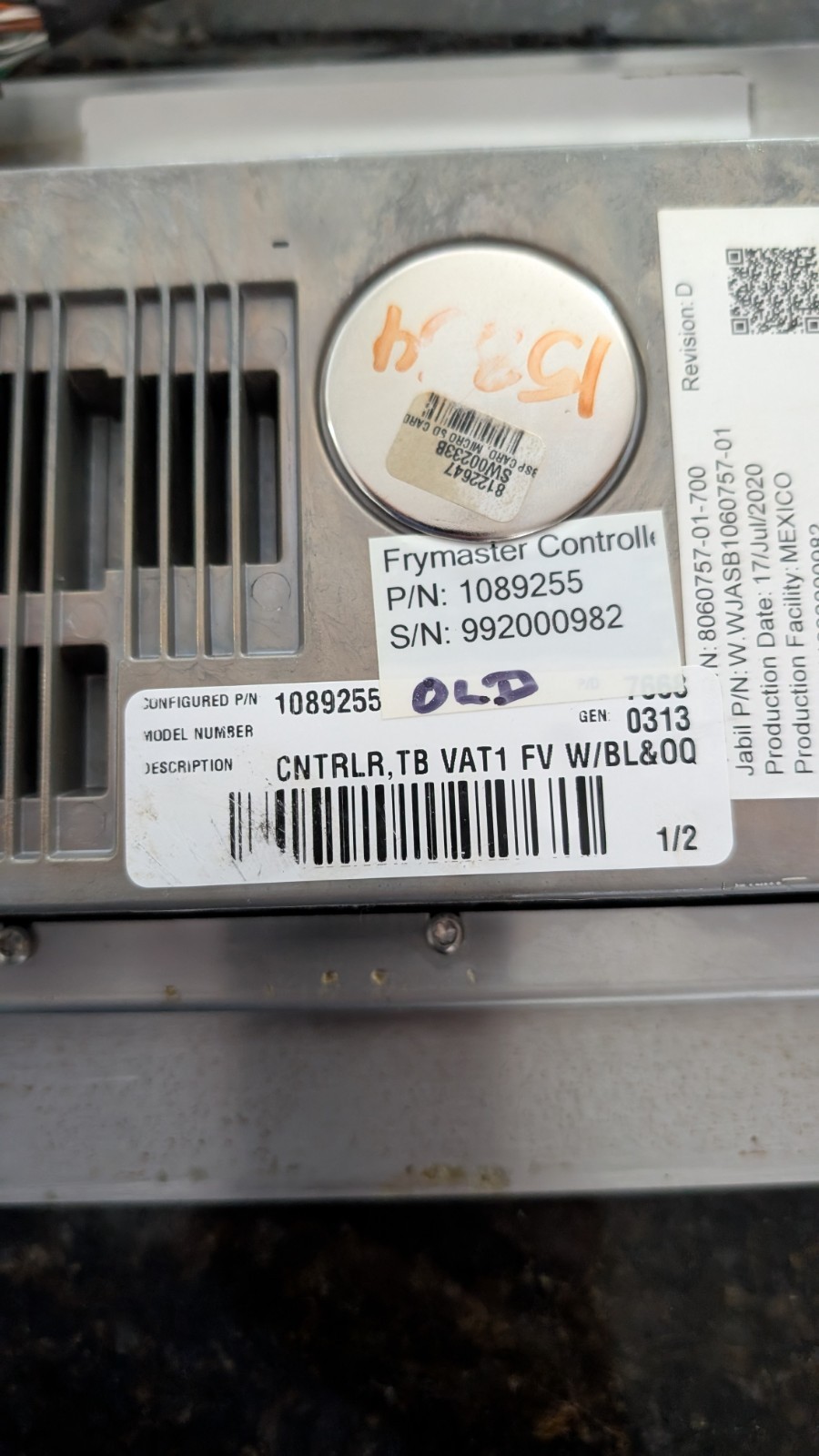 FRYMASTER # 1089255 CONTROLLER DISPLAY UNTESTED AS-IS
