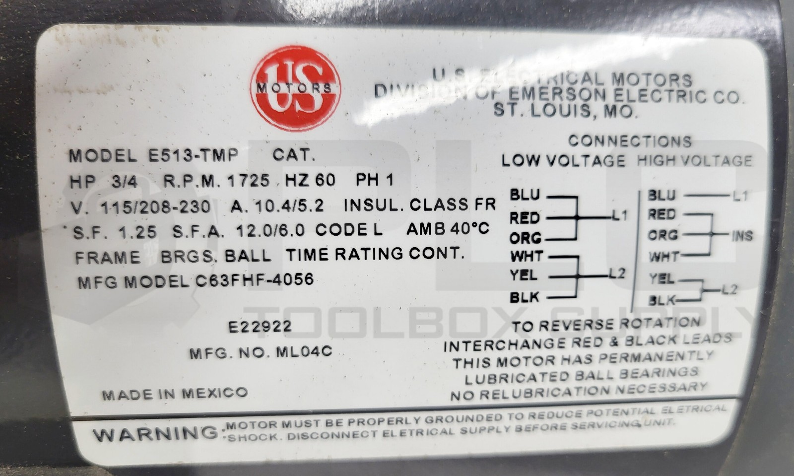 NEW US MOTORS E434/J03834481 SYNCROGEAR MODULE TYPE: GWP RATIO: 26.0, E513-TMP