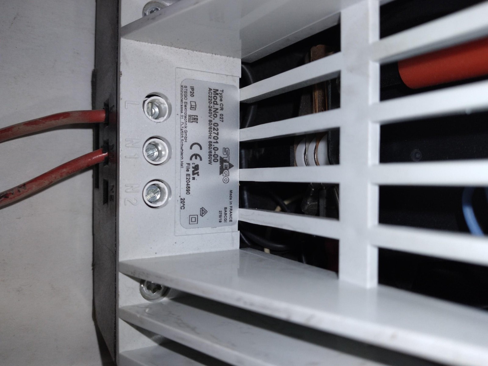 Stego CR027 02701.0-00 Heater Fan AC 220-240V 550/650W 50/60Hz