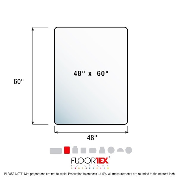 Floortex Fr1215219er Chair Mat, Rectangular, Clear, 48″X60″