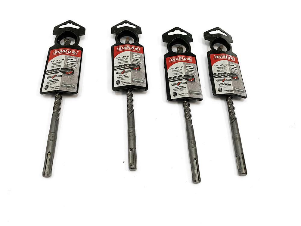 Lot of 4 Qty Diablo DMAPL2230 SDS-Plus 2-Cutter Hammer Bit 3/8″ x 8″ NEW