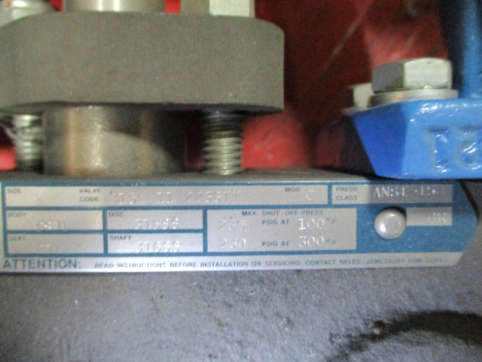Neles-Jamesbury Size 8 Wafer-Sphere Valve 815L 11 2236TT 48418DH