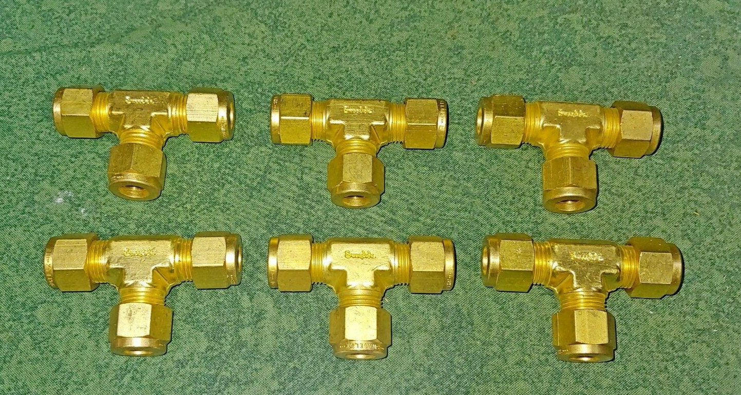 One (1) Swagelock 3/8″ Brass Compression “Tee” Fitting (44925-A10)