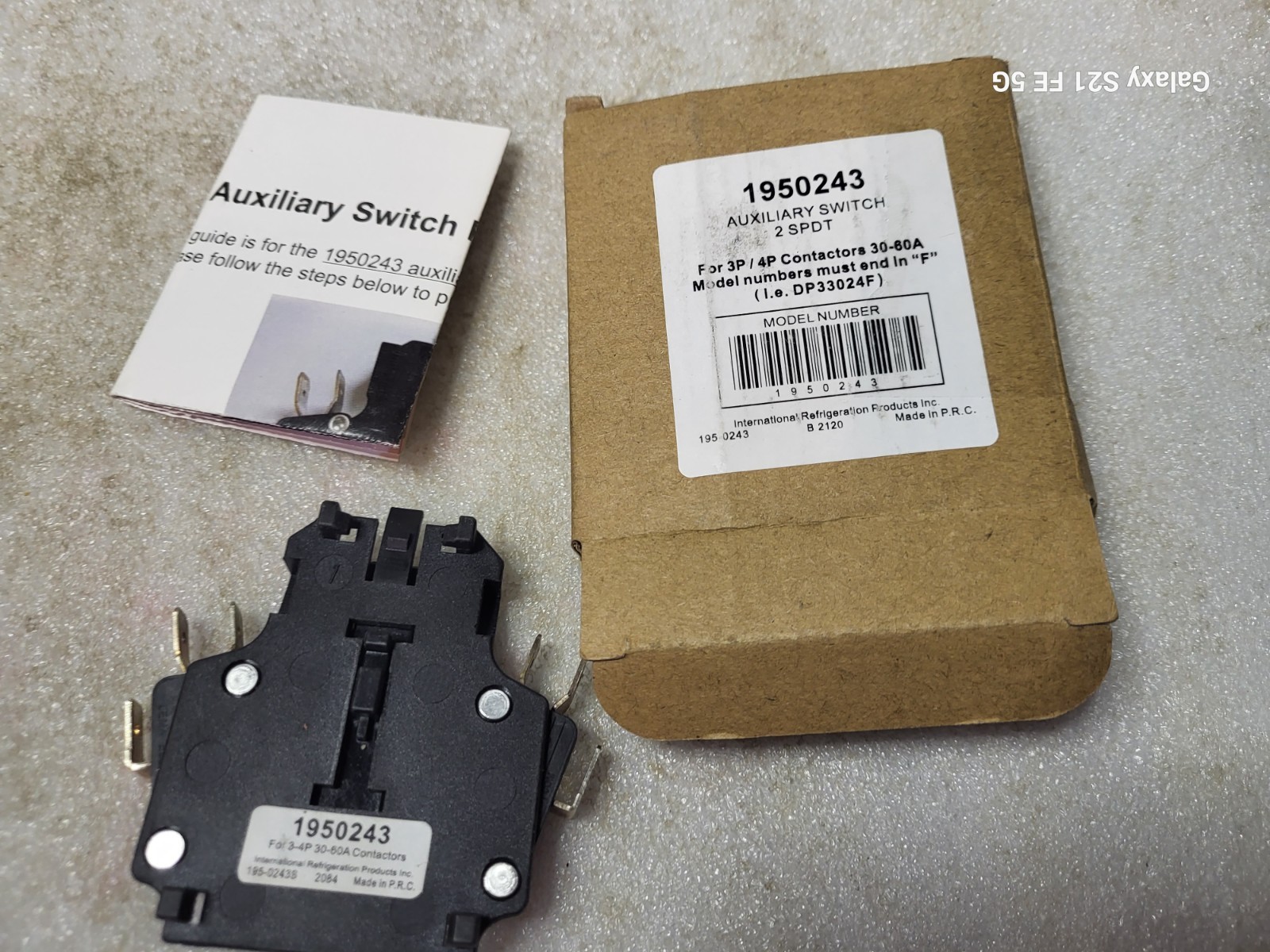 IRP 1950243 Contactor Auxiliary Switch for 3-4P 30-60A Contactors