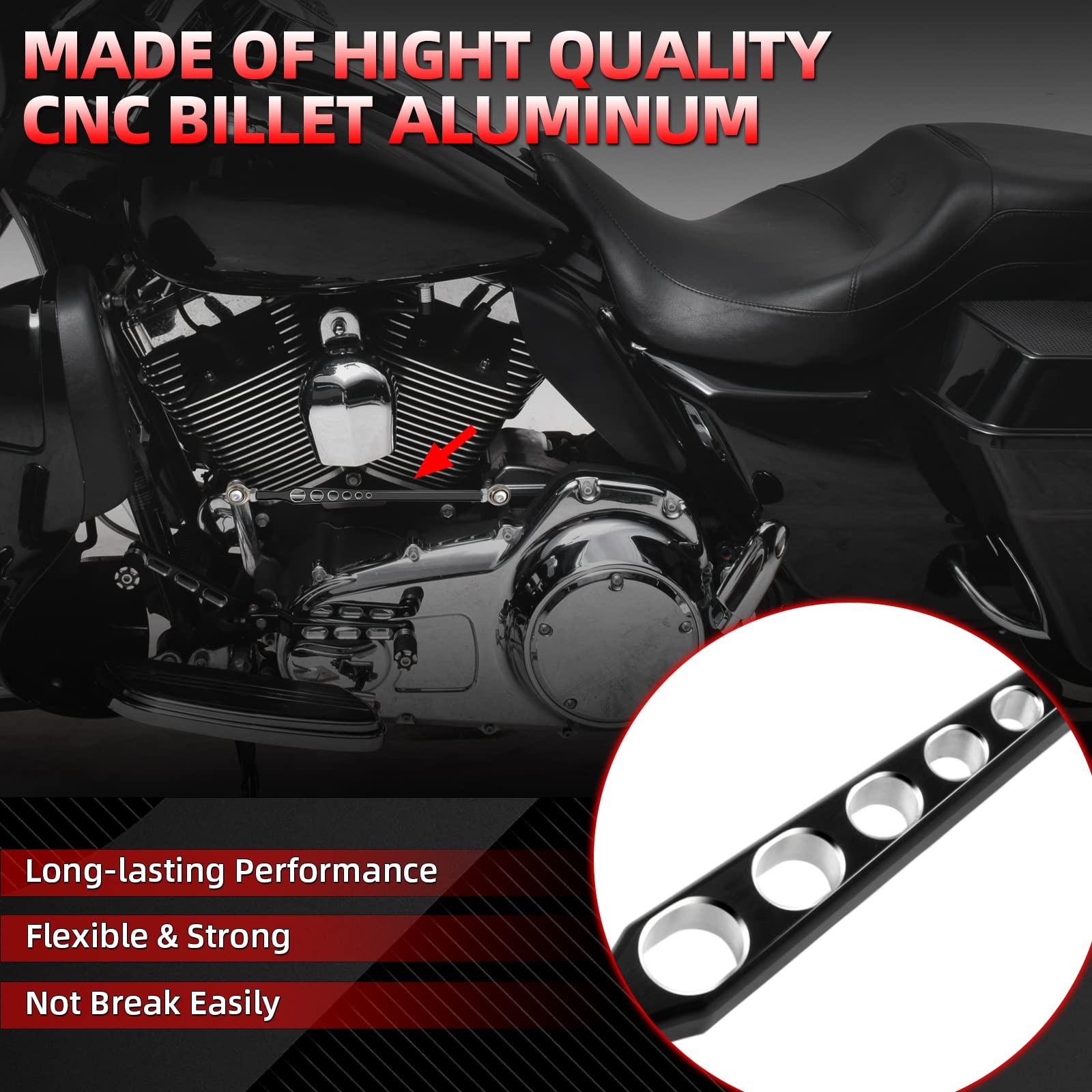 Black Gear Shift Linkage Compatible for Harley Softail Touring Electra Street…