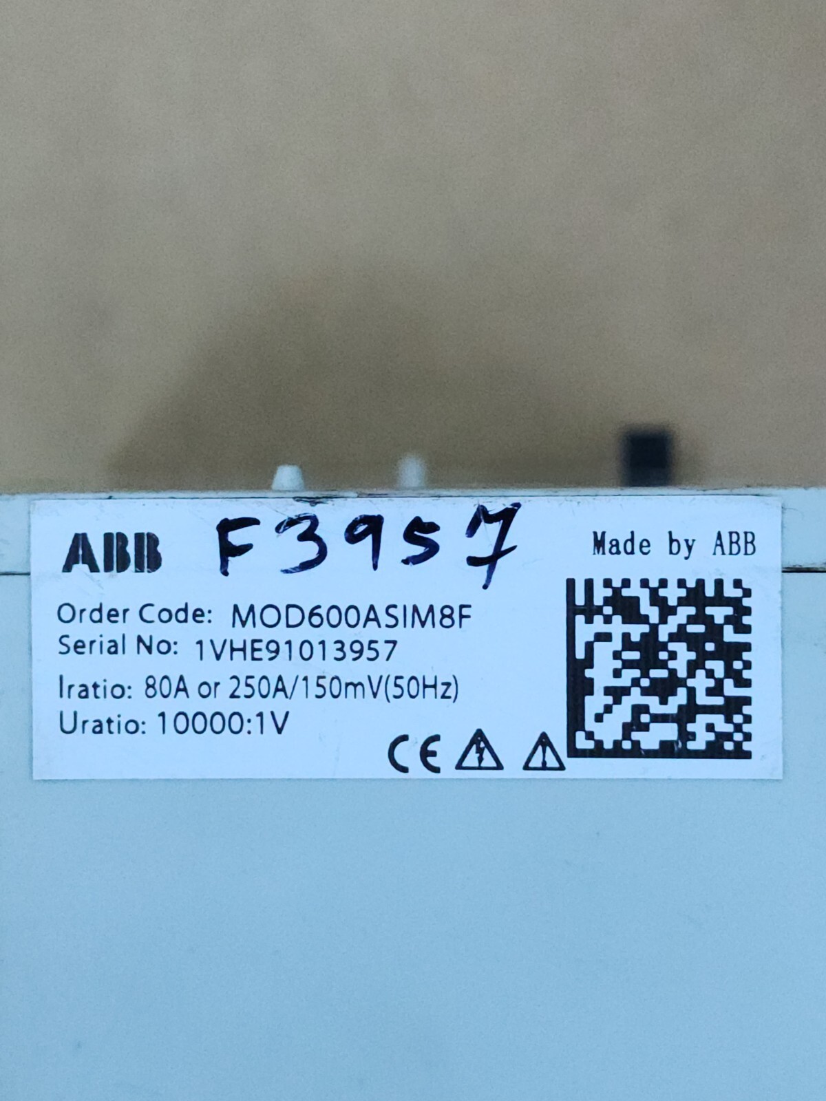 ABB MOD600ASIM8F SIM8F MODULE | 80A-250A/150mV (50Hz) | 10000:1V | FW: A/1.3.2D