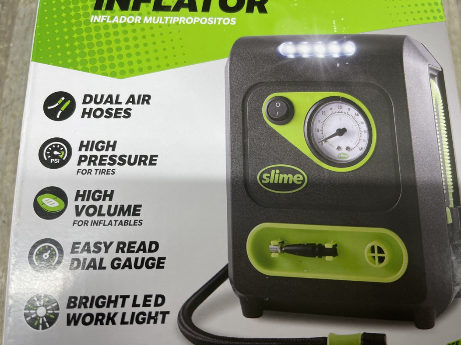 Slime 40034 12-Volt Tire Inflator,150 PsiREV101922ART NEW SEALED