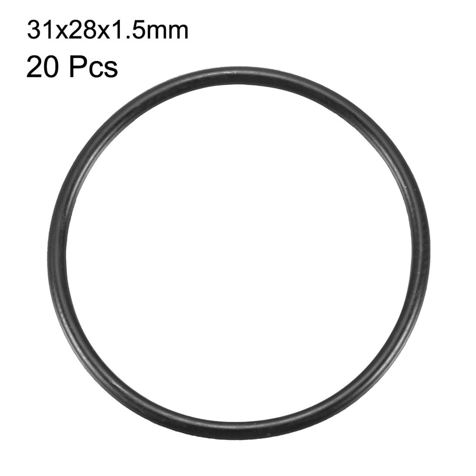 Flexible Rubber Oil Sealing Filter O Rings Gaskets 31x28x1.5mm 20pc