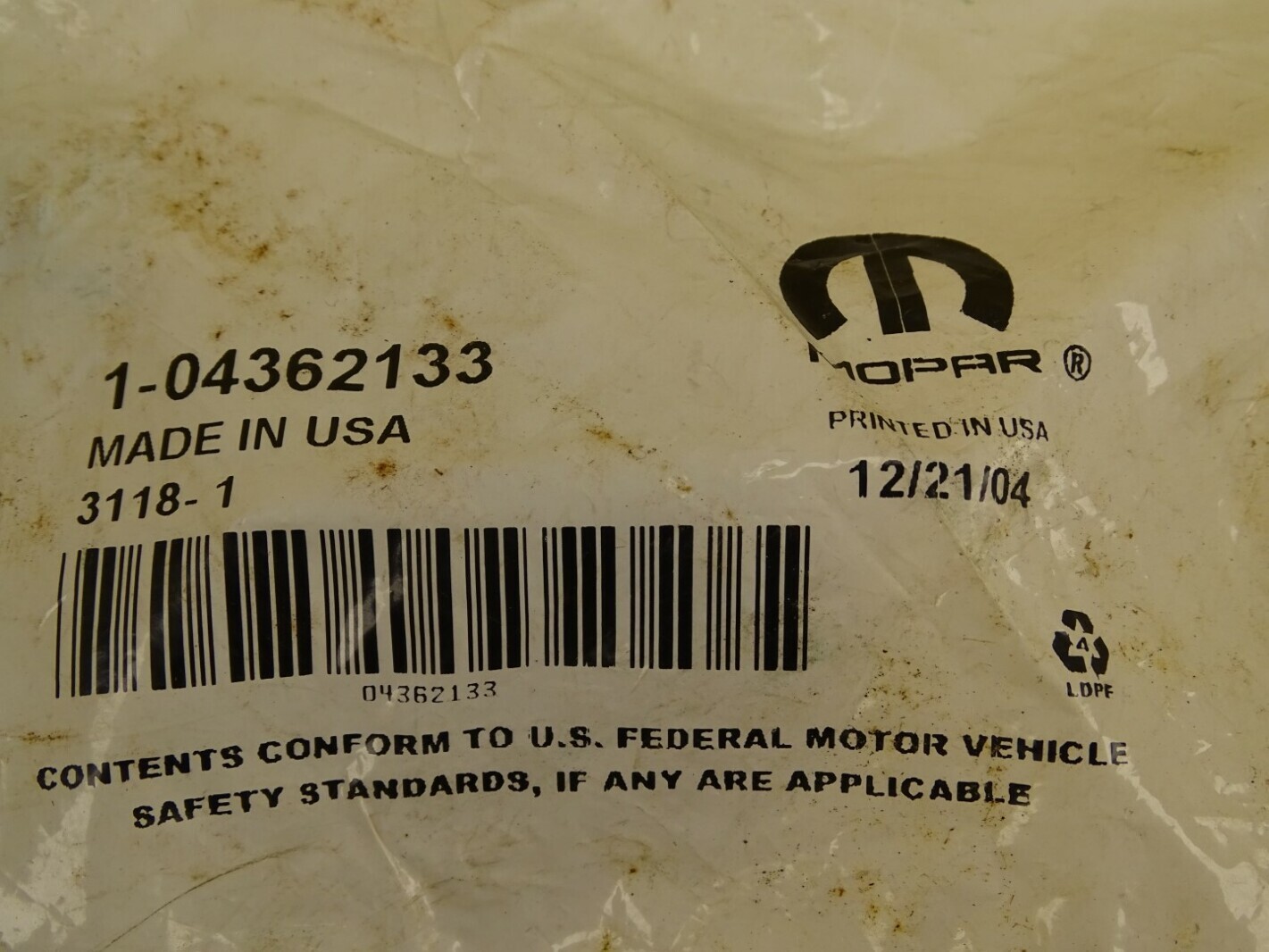 Mopar License Lamp Socket & Wiring , 1-04362133