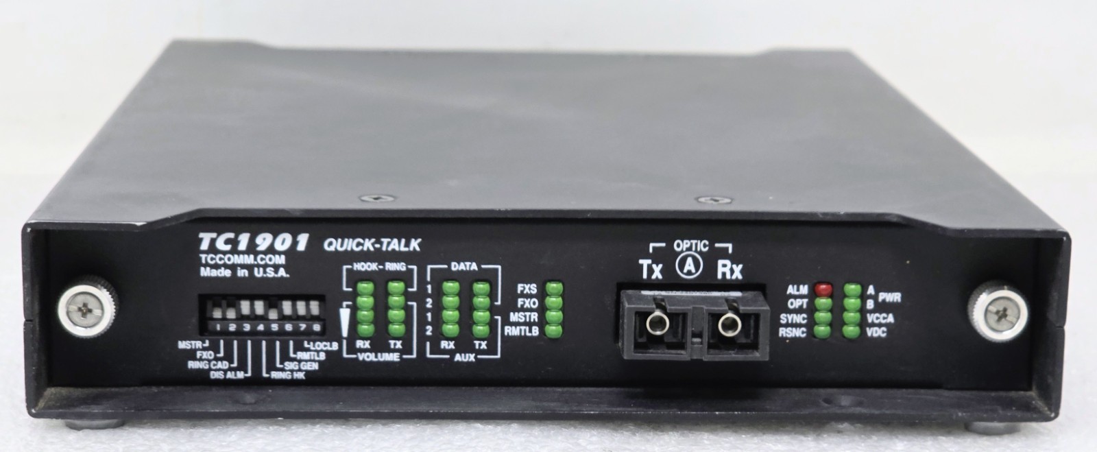 TCCOMM TC1901 Quick talk ASYNC/SYNC FIBER OPTIC MODEM TC1901S-L1-SC-5-12