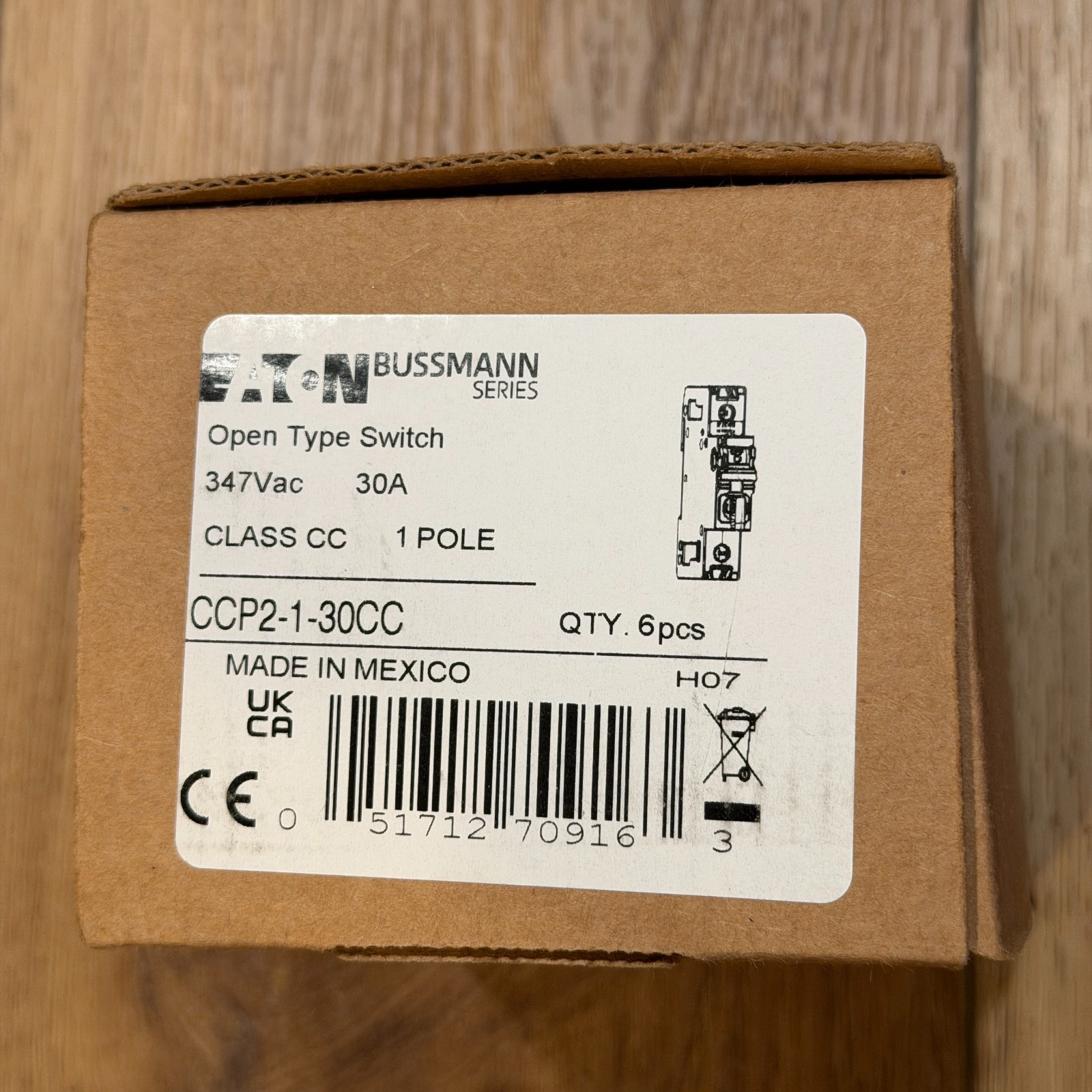 Eaton Bussmann CCP2-1-30CC Fusible Disconnect Quantity (1) Open Type Switch