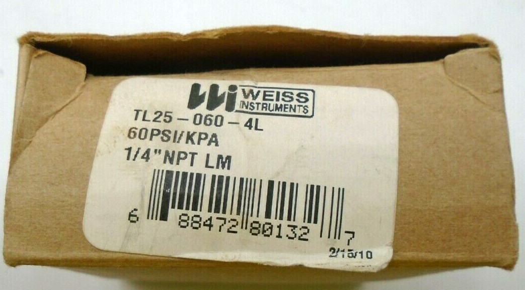 Weiss Inst. Pressure Gauge 9546261 Model PG Bronze Tube Brass Socket NIB