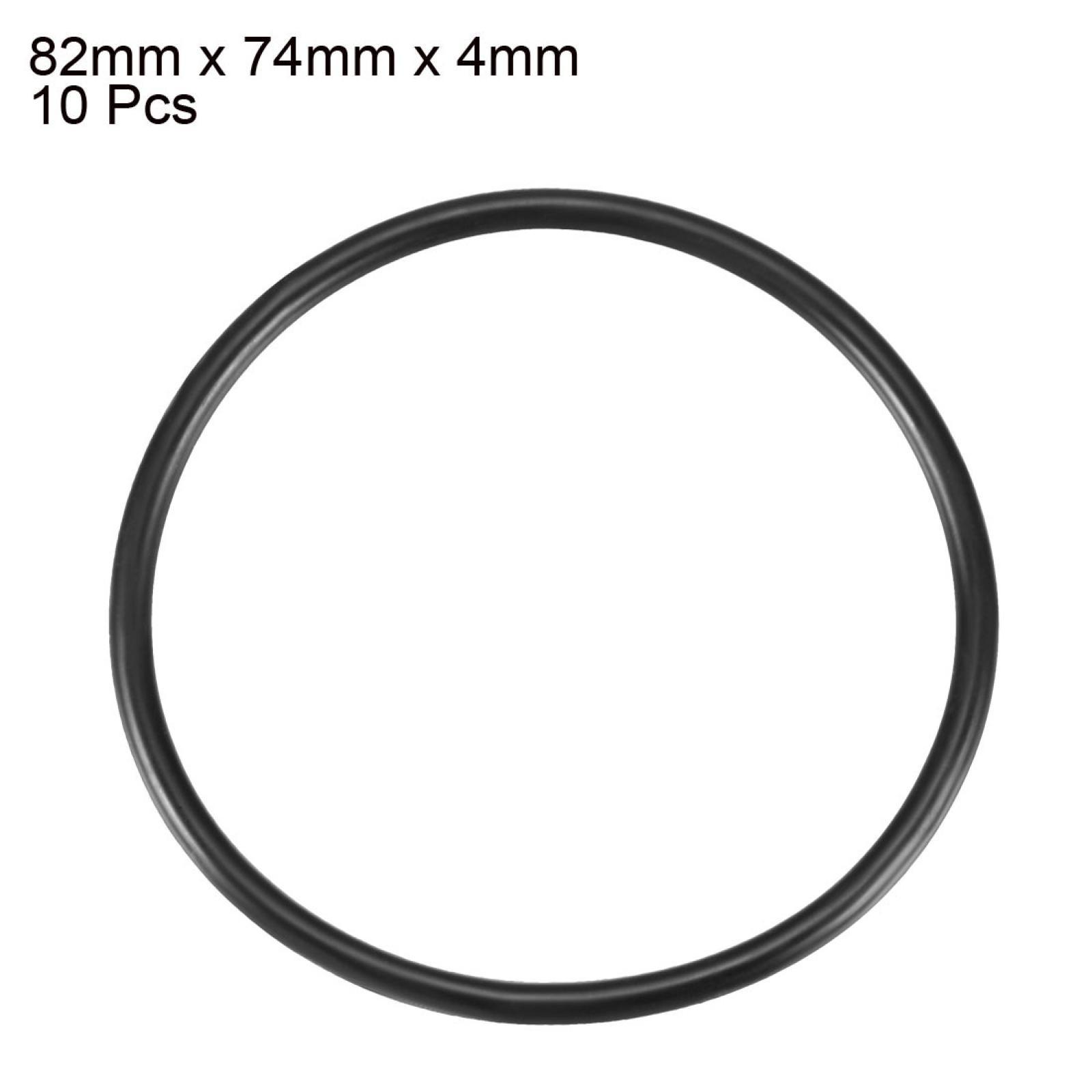 10pc 82mmx74mmx4mm Mechanical Rubber O Ring Oil Seal Gaskets Black