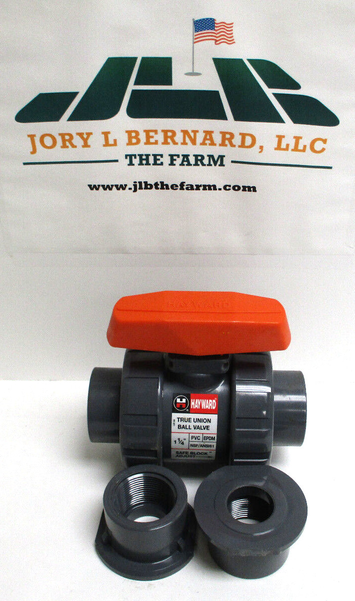 HAYWARD, TB1125STE, 1-1/4″ PVC TRUE UNION BALL VALVE, THREADED & SOCKET, SURPLUS