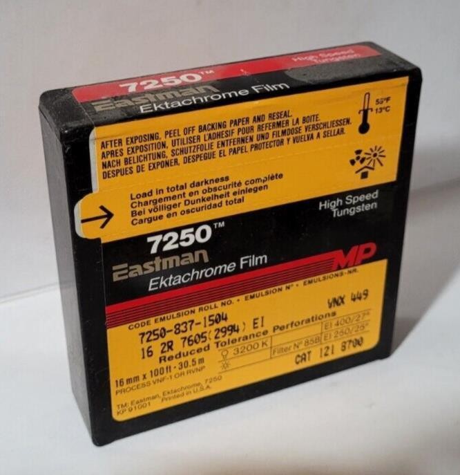 Kodak 7250 Eastman Ektachrome Film 16mm x 100ft New Expired Old Stock Film