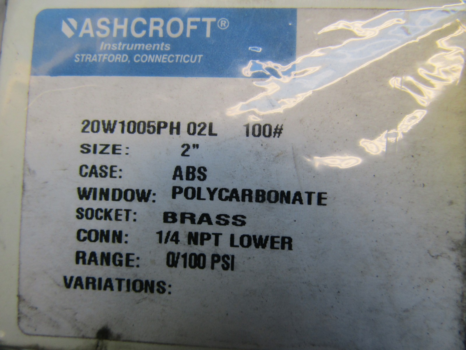 Ashcroft 20W1005PH 02L Gauge 2″ Lot of 3!