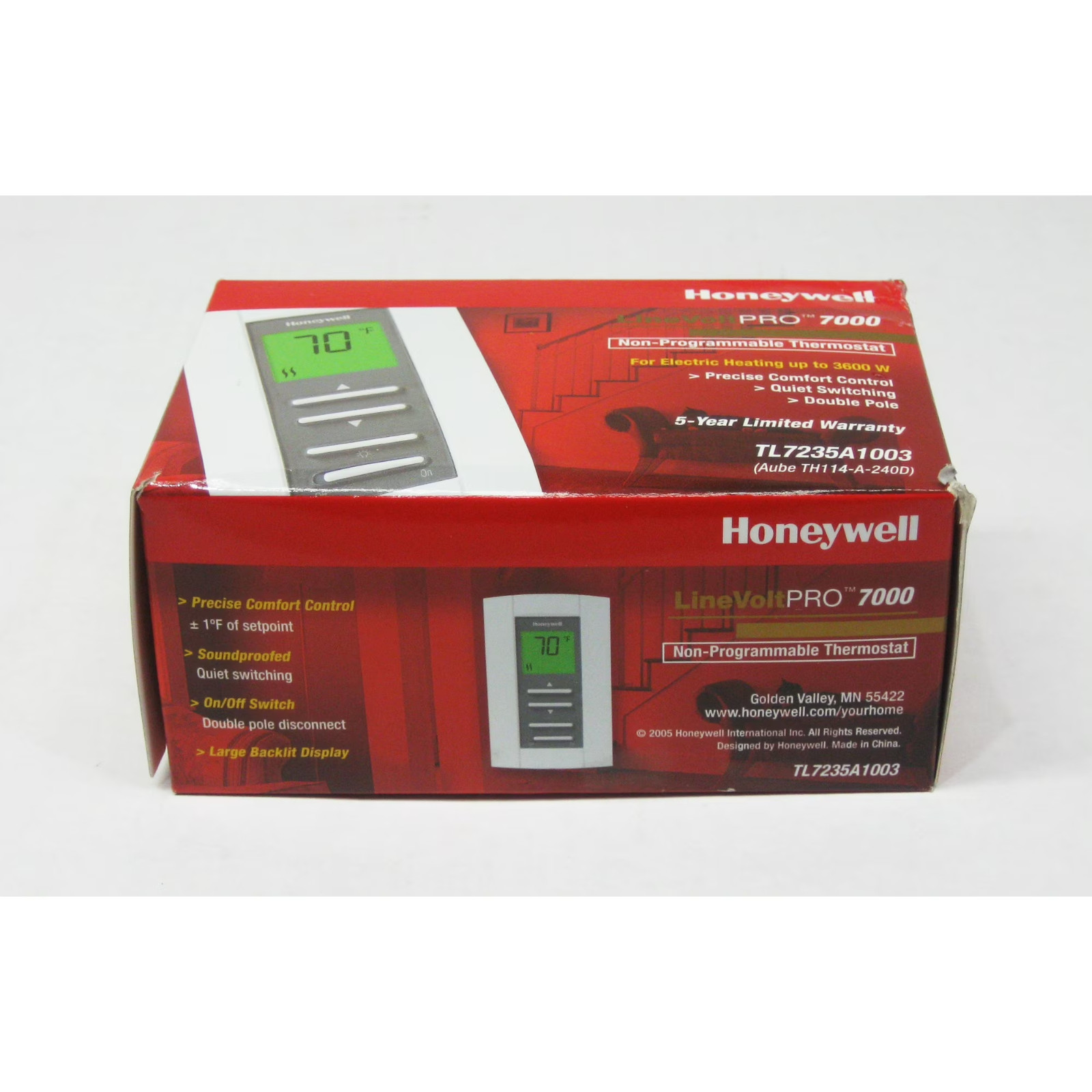 Honeywell Home Line Volt NP Digital Tstat Heat,122/32F TL7235A1003