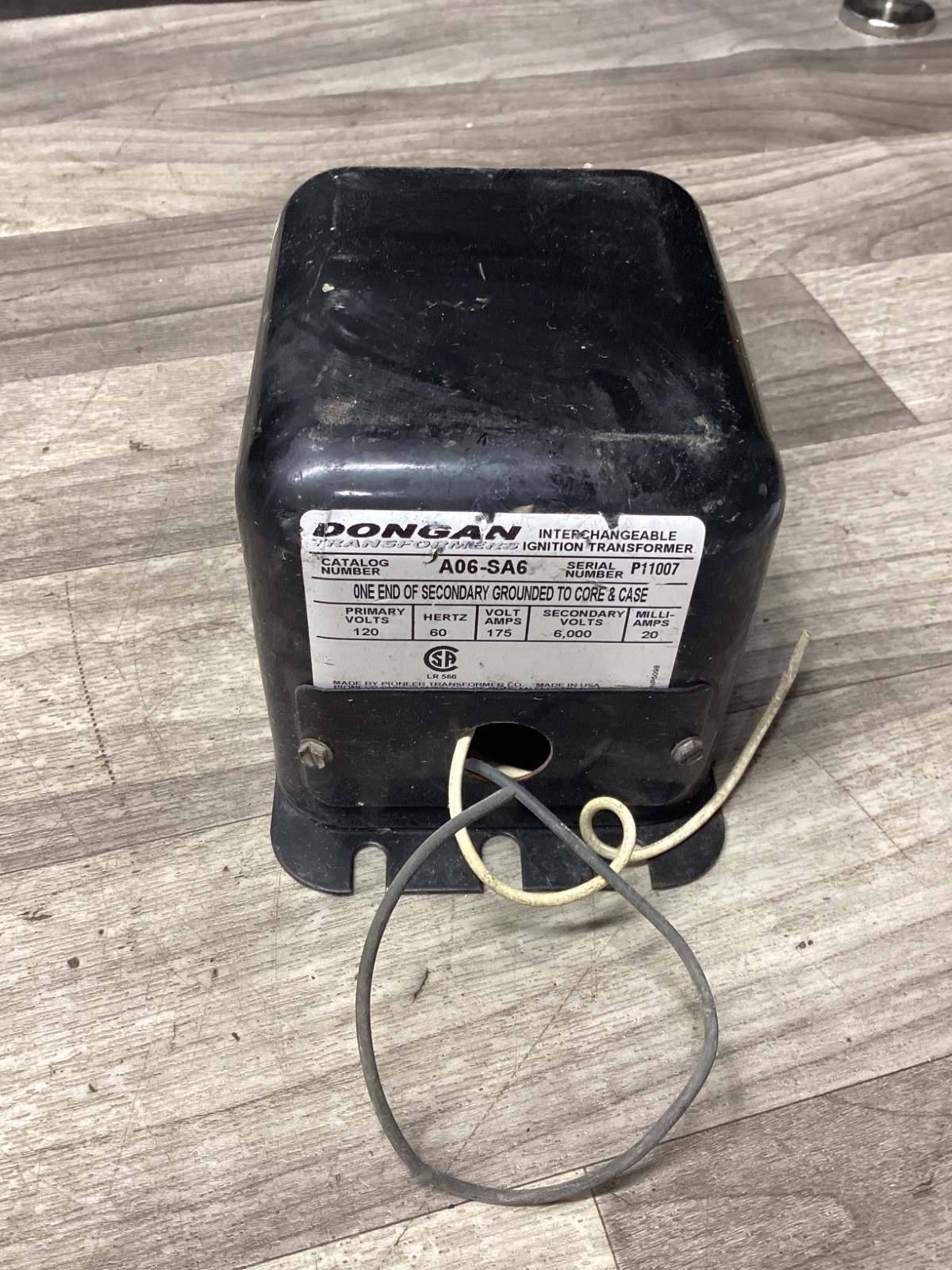 DONGAN A06-SA6 INTERCHANGEABLE IGNITION TRANSFORMER #101D78PR5