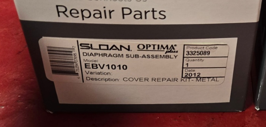 Sloan EBV-1010-A Metal Inner Cover Repair Kit 3325089 OEM toilets urinals