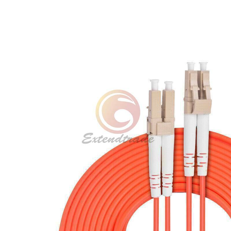 LC UPC to LC UPC Duplex 50/125 OM2 Multimode Fiber Optic Patch Cord Cable 100m