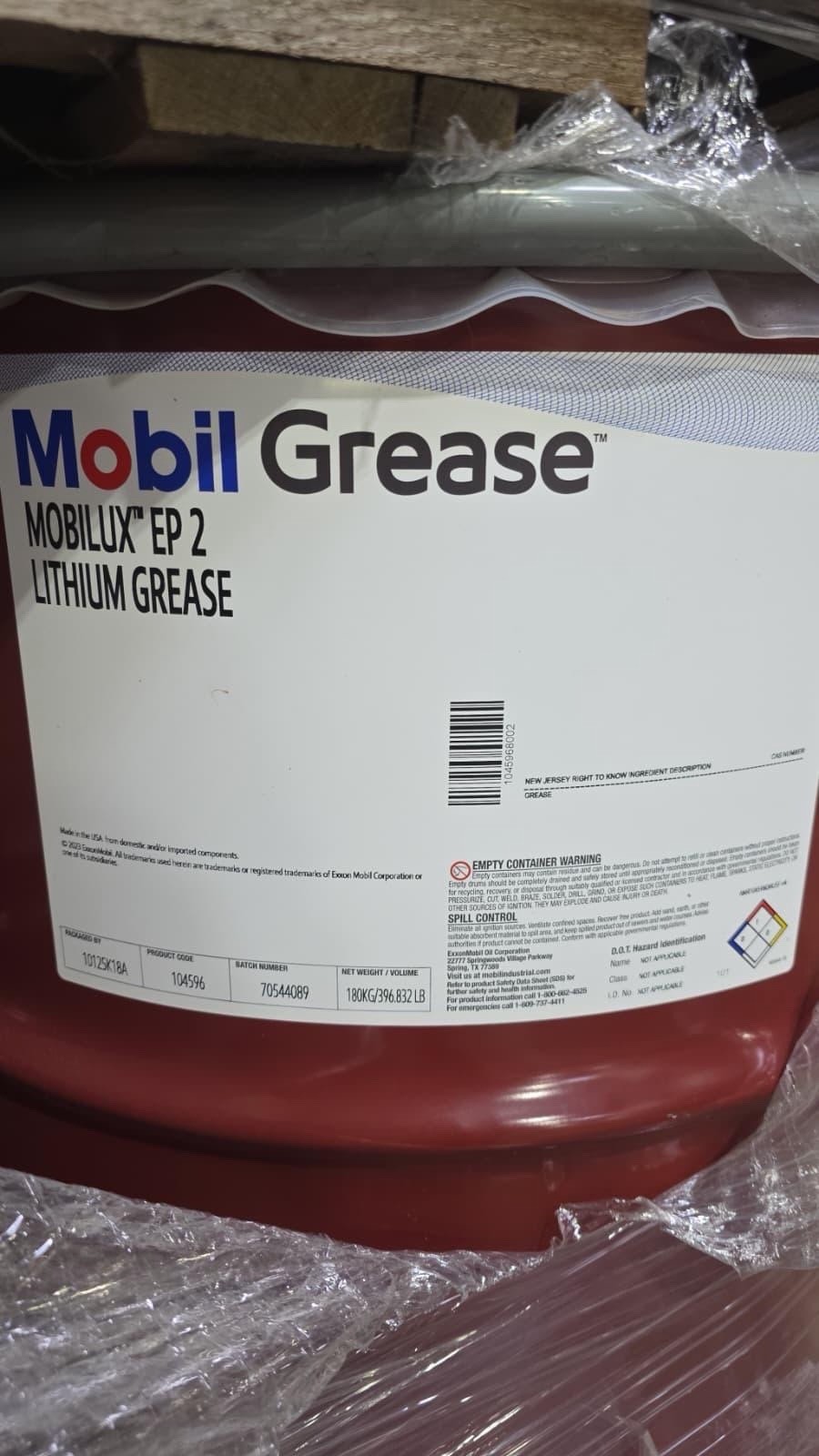 Mobilux EP-2 Lithium Grease NLGI 2 (400LB Drum) Part # 104596 ** SALE **