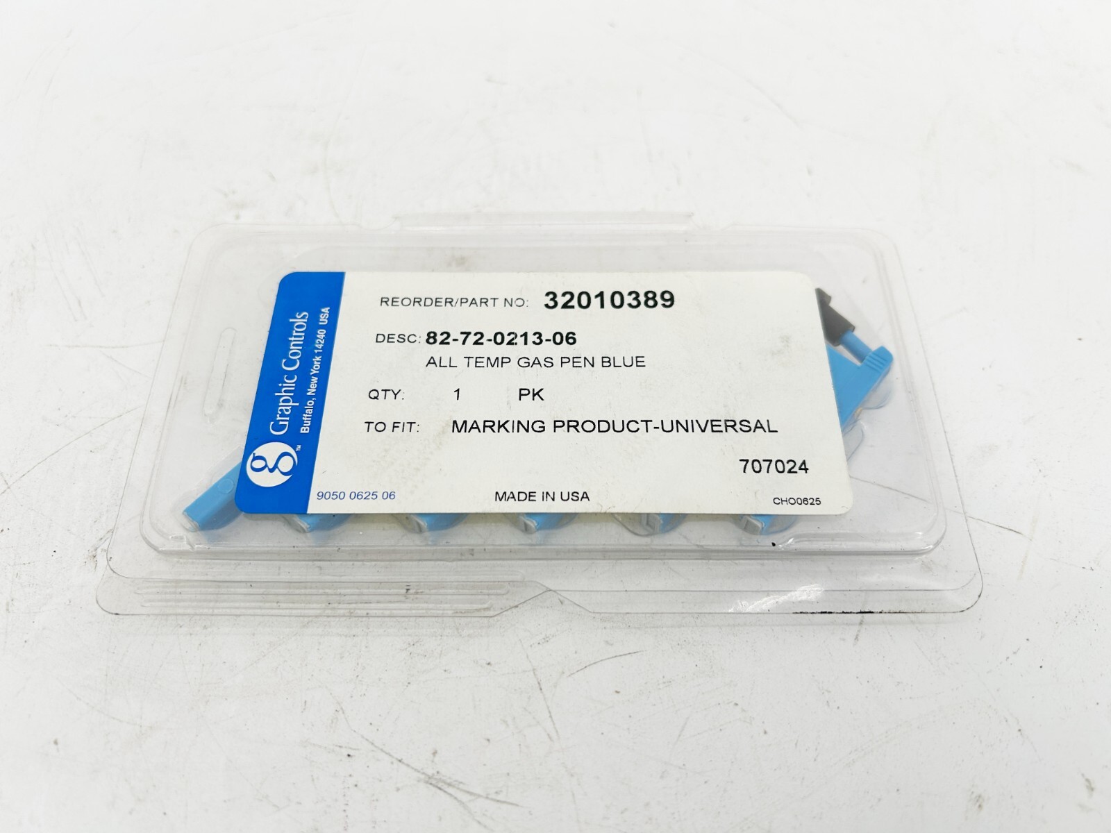New Graphic Controls 32010389 All Temp Gas Pen Blue Marking Product Universal Fi