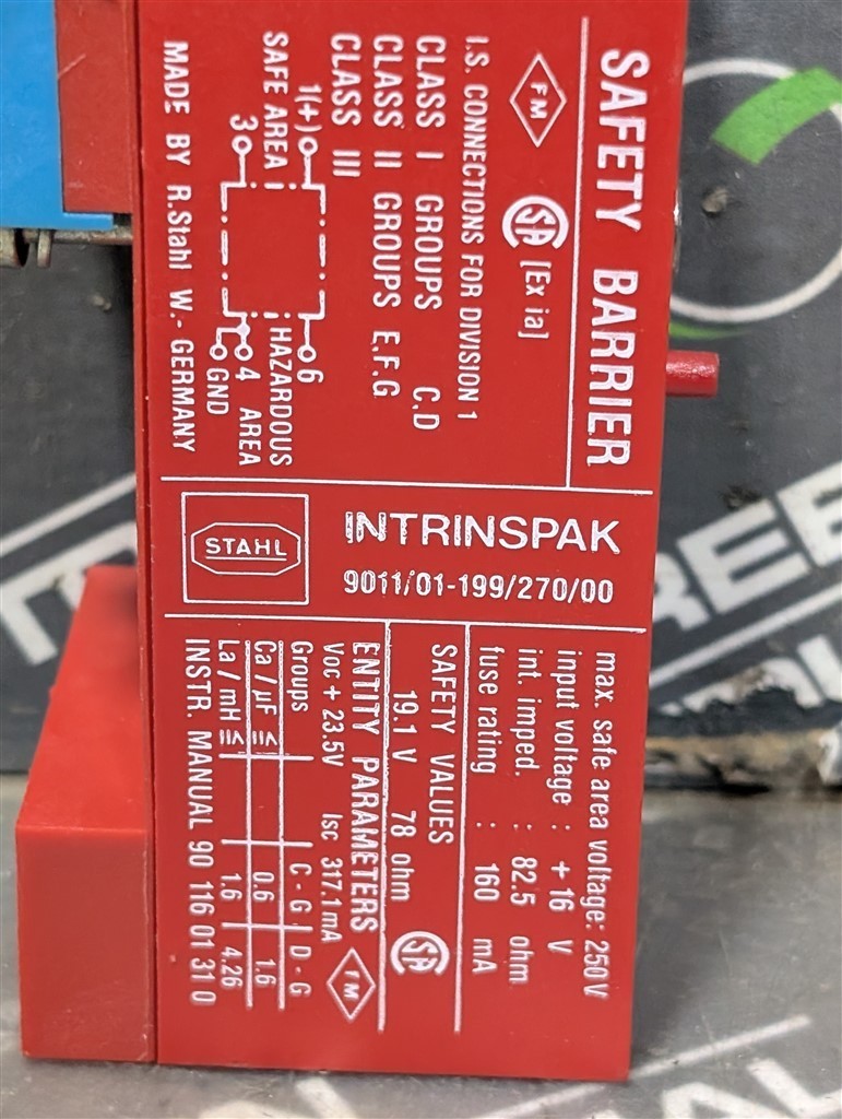 USED Stahl 9011/01-199/270/00 IntrinsiPak Safety Barrier Module
