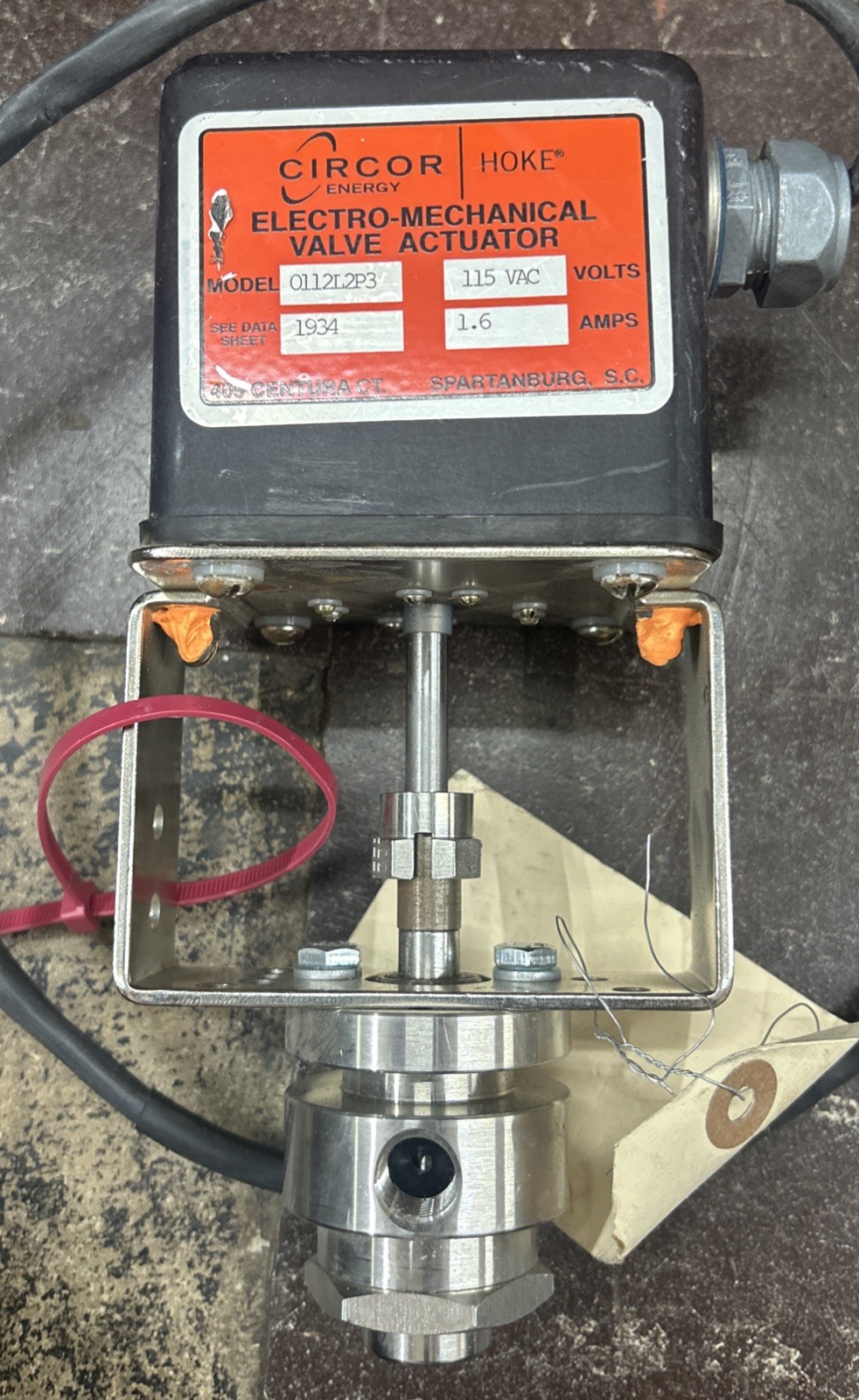 Hoke Electro – Mechanical Valve Actuator Model 0112L2P3