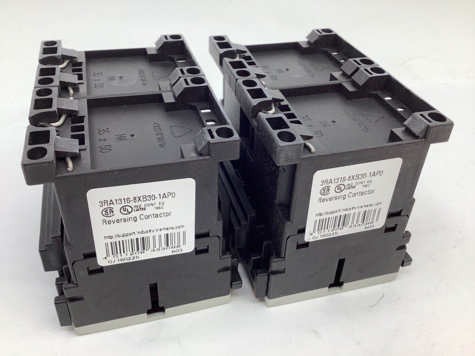 Lot of 2 SIEMENS 3RA1316-8XB30-1AP0 Reversing Contactor 230V 22A NSMP