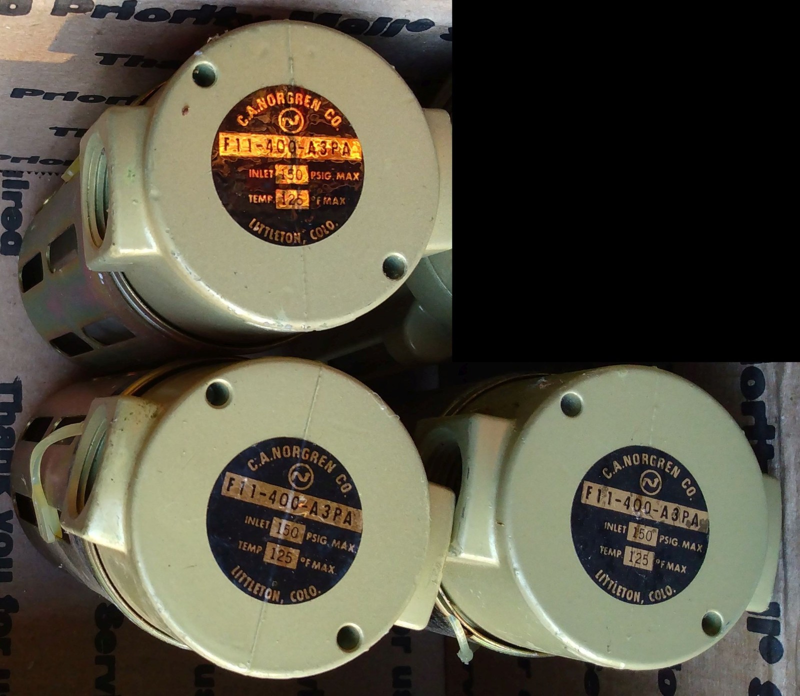 3 @ NORGREN F11-400-A3PA PNEUMATIC 150 PSIG MAX TEMP. 125 F MAX : NOS