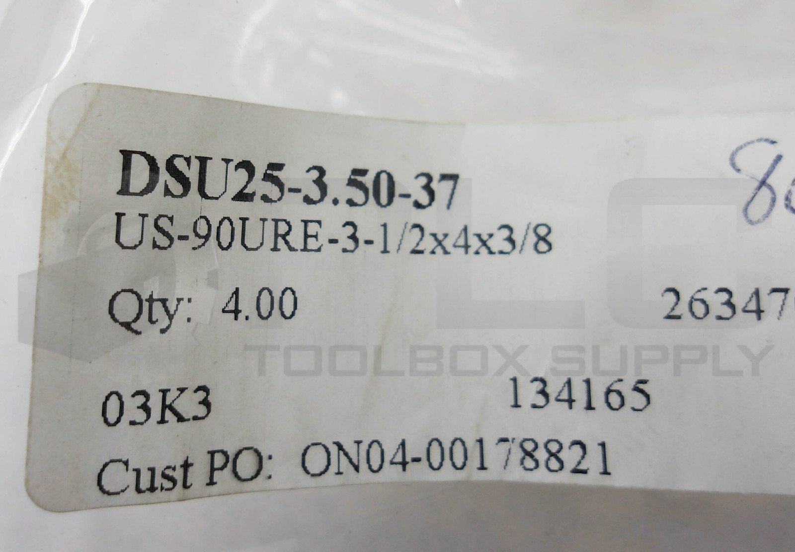 NEW BAG OF 4 DSU25-3.50-37 U-SEALS 3 1/2 X 4 X 3/8